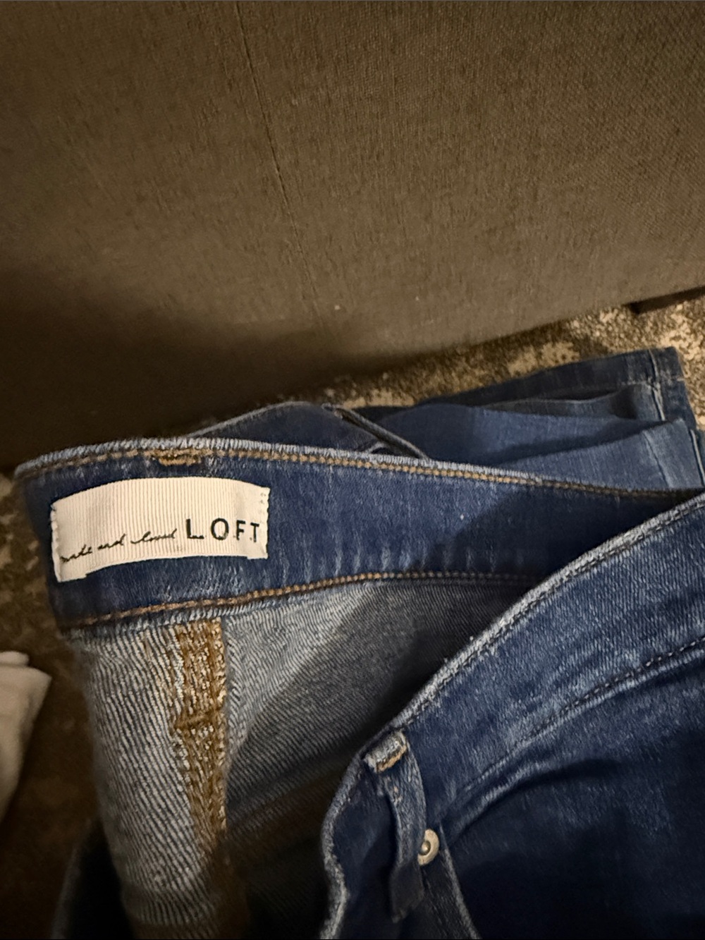 LOFT Dark Blue Straight-Leg Jeans